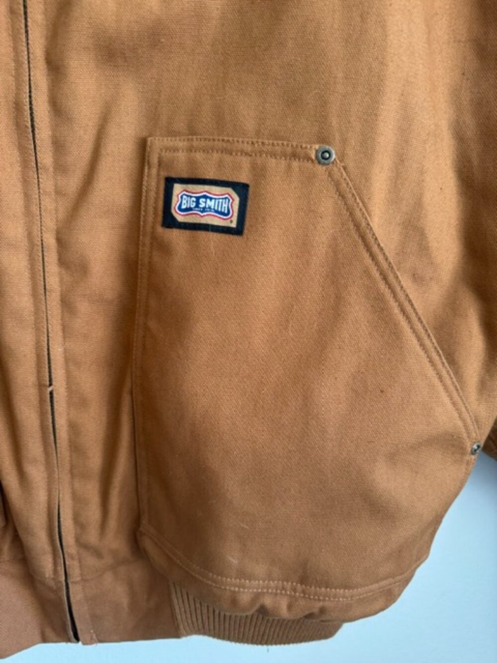 Vintage Big Smith Hooded Duck Canvas Insulated Jacket 2XL Reg Brown - Picture 7 of 14